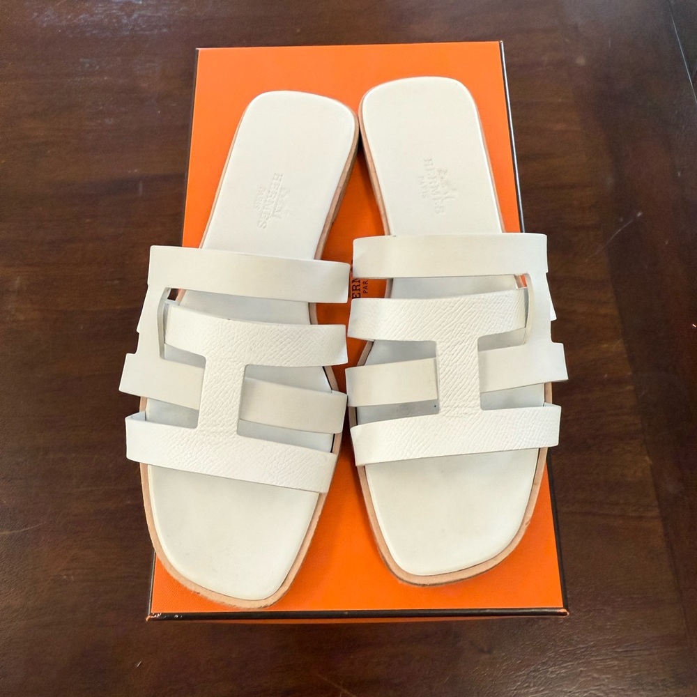 Hermes White Sandals